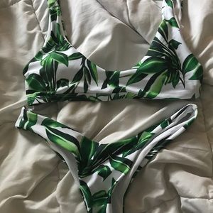 Tropical print bikini
